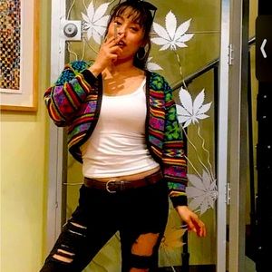 Colorful cropped cardigan